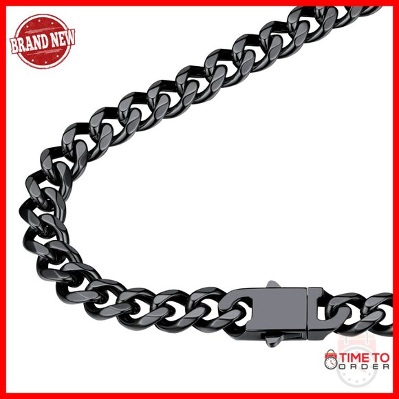 Stainless Steel Cuban Link Chain Necklace Hypoallergenic 6-12mm 18-30